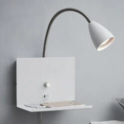 Wall Lamp With Shelf And USB Port