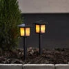 Small Solar Cell Lanterns With Flickering Flames, Pack Of Two