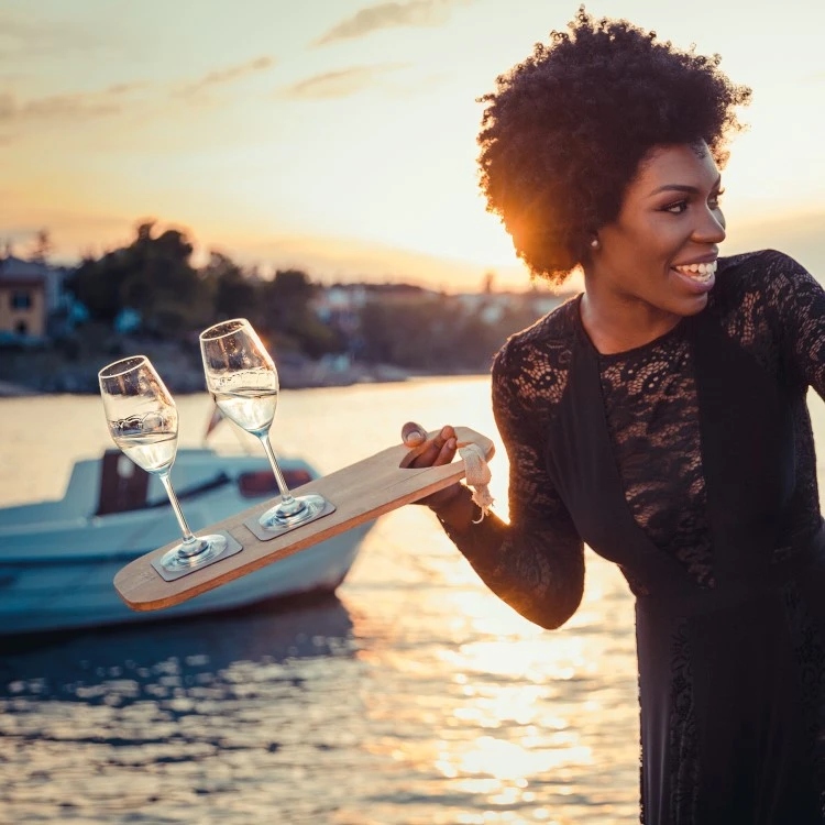 Magnetic Champagne Glasses In Crystal Silwy, 2-pack