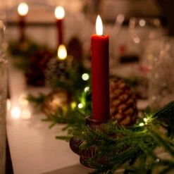 Short Battery-driven Candles, Red 2-pack